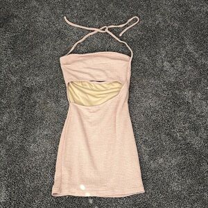Halter Mini Dress with Cutout